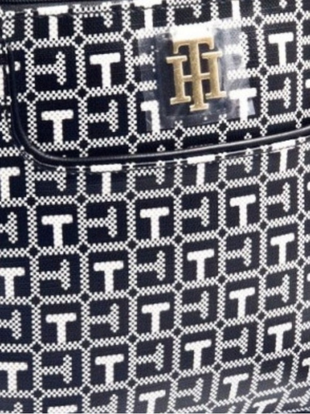 Tommy Hilfiger B&W Monogram, Vegan Leather Crossbody bag. - Picture 10 of 13